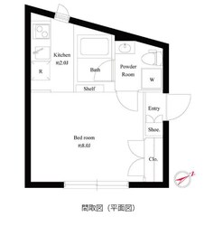 白金高輪駅 徒歩8分 2階の物件間取画像